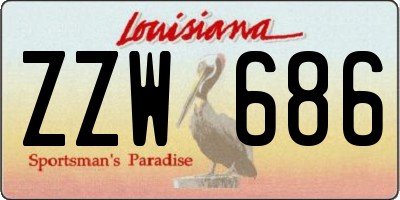 LA license plate ZZW686