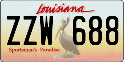 LA license plate ZZW688