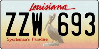 LA license plate ZZW693