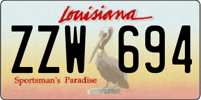 LA license plate ZZW694