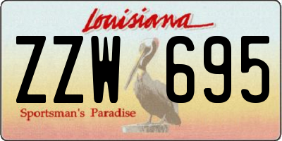 LA license plate ZZW695