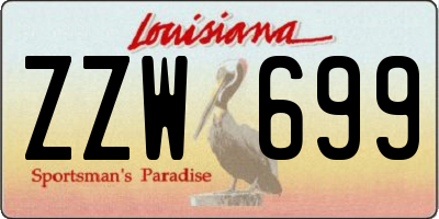 LA license plate ZZW699