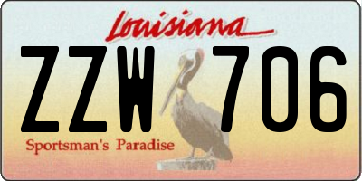 LA license plate ZZW706