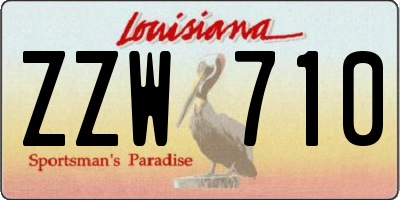 LA license plate ZZW710