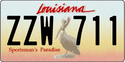 LA license plate ZZW711
