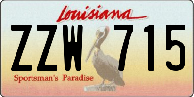 LA license plate ZZW715