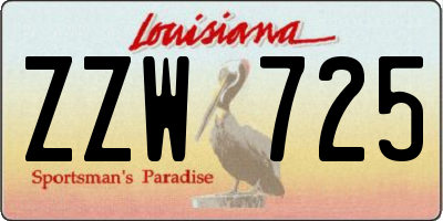 LA license plate ZZW725
