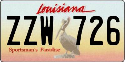 LA license plate ZZW726