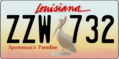LA license plate ZZW732