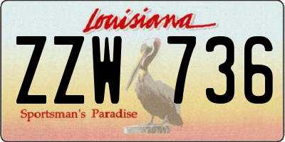 LA license plate ZZW736