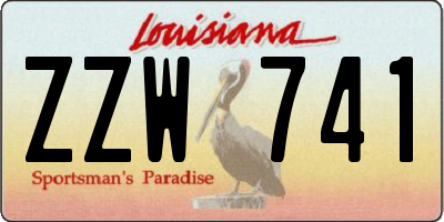 LA license plate ZZW741