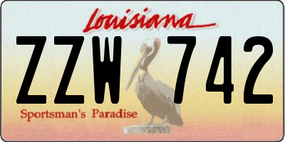 LA license plate ZZW742