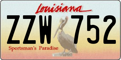 LA license plate ZZW752