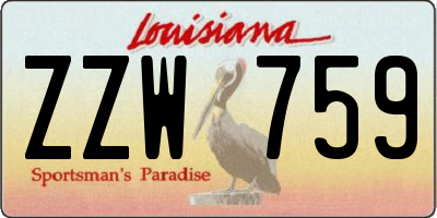 LA license plate ZZW759