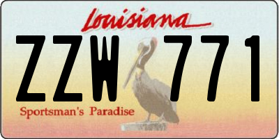 LA license plate ZZW771