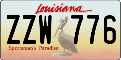 LA license plate ZZW776