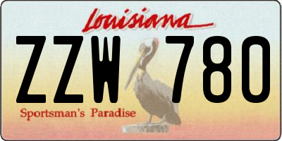 LA license plate ZZW780