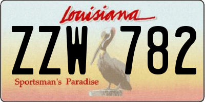 LA license plate ZZW782