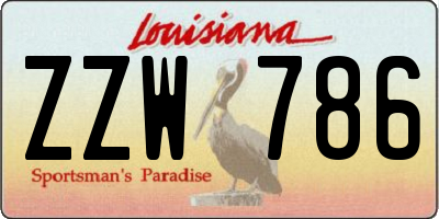 LA license plate ZZW786
