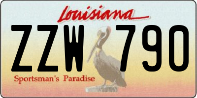 LA license plate ZZW790