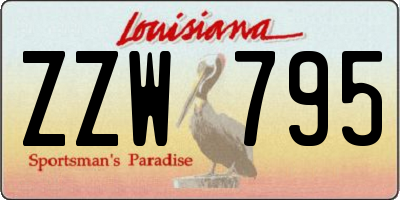 LA license plate ZZW795
