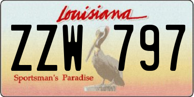 LA license plate ZZW797