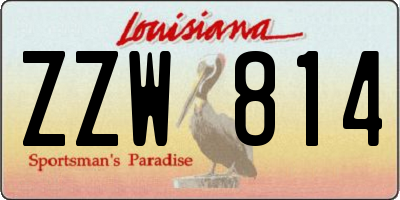 LA license plate ZZW814