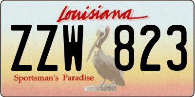 LA license plate ZZW823