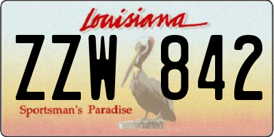LA license plate ZZW842