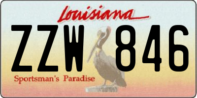 LA license plate ZZW846