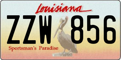 LA license plate ZZW856