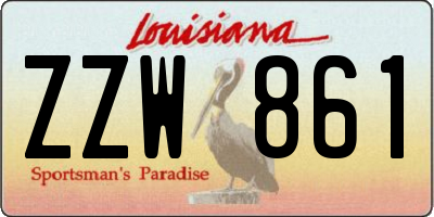 LA license plate ZZW861