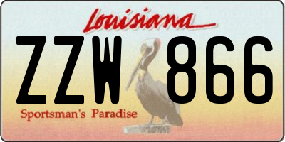 LA license plate ZZW866