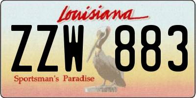 LA license plate ZZW883