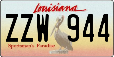 LA license plate ZZW944