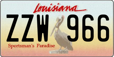 LA license plate ZZW966