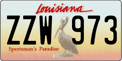 LA license plate ZZW973