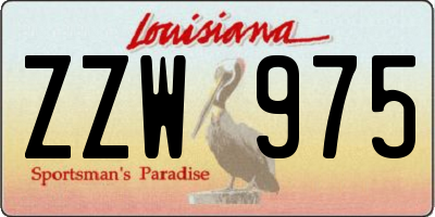 LA license plate ZZW975