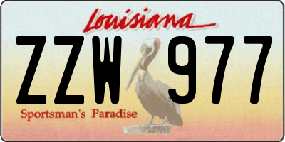 LA license plate ZZW977