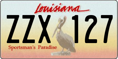 LA license plate ZZX127