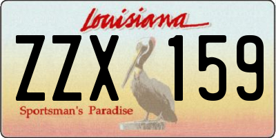 LA license plate ZZX159