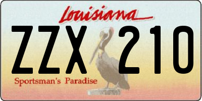 LA license plate ZZX210