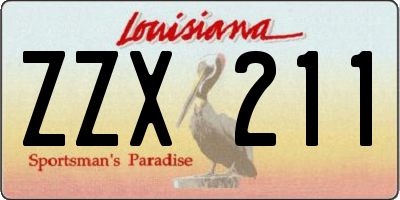 LA license plate ZZX211