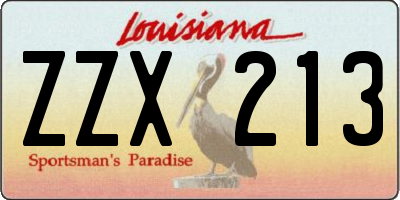 LA license plate ZZX213