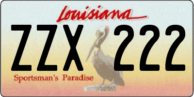 LA license plate ZZX222