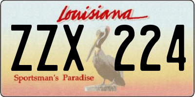 LA license plate ZZX224