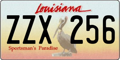 LA license plate ZZX256