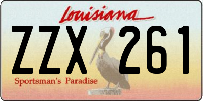 LA license plate ZZX261