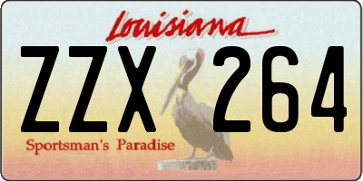 LA license plate ZZX264