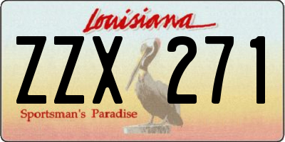 LA license plate ZZX271